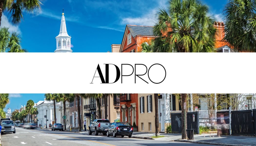 AD PRO Directory logo over Charleston street scenes